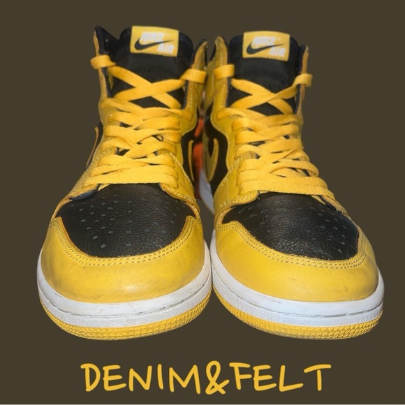 Jordan 1 Retro High OG Pollen Men's Shoes | Color: Black/Yellow 🐝🐝🐝 - Picture 3 of 9